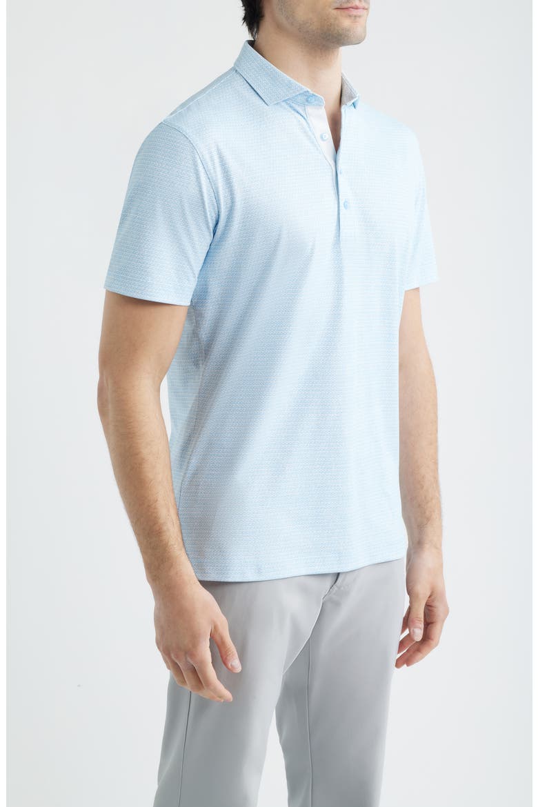 Waverunner Wave Print Perfornance Jersey Polo, Alternate, color, KONA