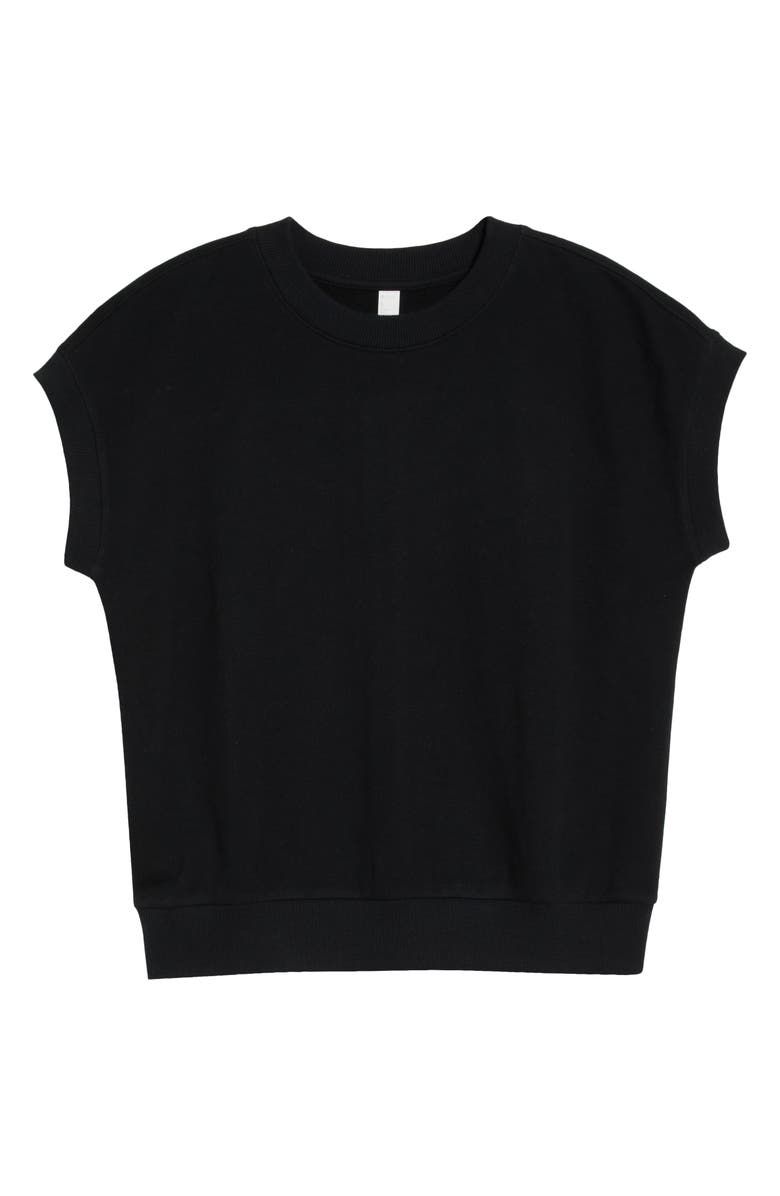 Zella Go Easy Terry Cotton Blend Sweatshirt, Main, color, Black