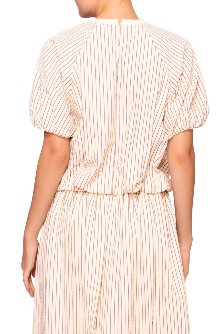 Stripe Puff Sleeve Top, Alternate, color, CREAM STRIPE
