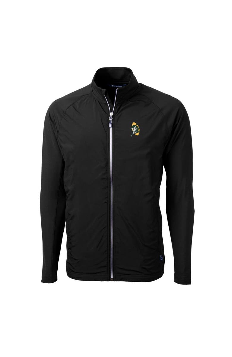 Cutter & Buck Men's Cutter & Buck Black Green Bay Packers Adapt Eco Knit Hybrid Recycled Big & Tall Full-Zip Throwback Jacket, Alternate, color, 