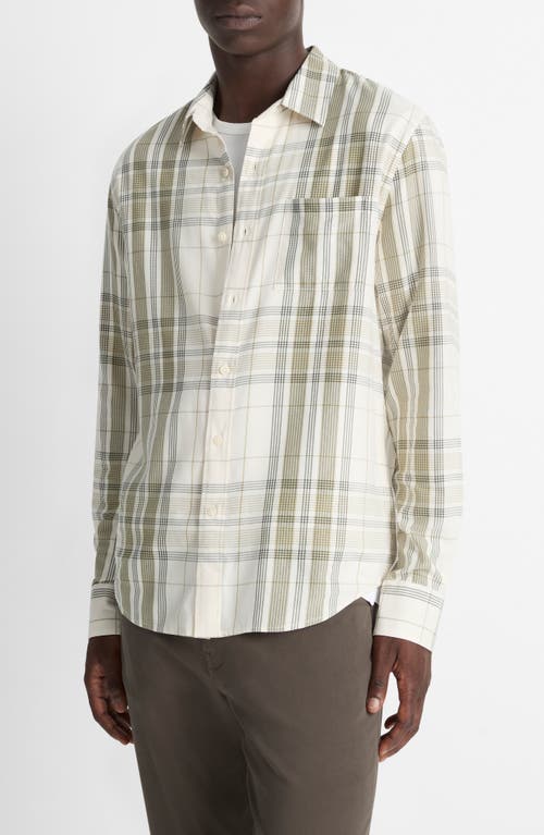 Vince Dunluce Plaid Button-up Shirt In Neutral