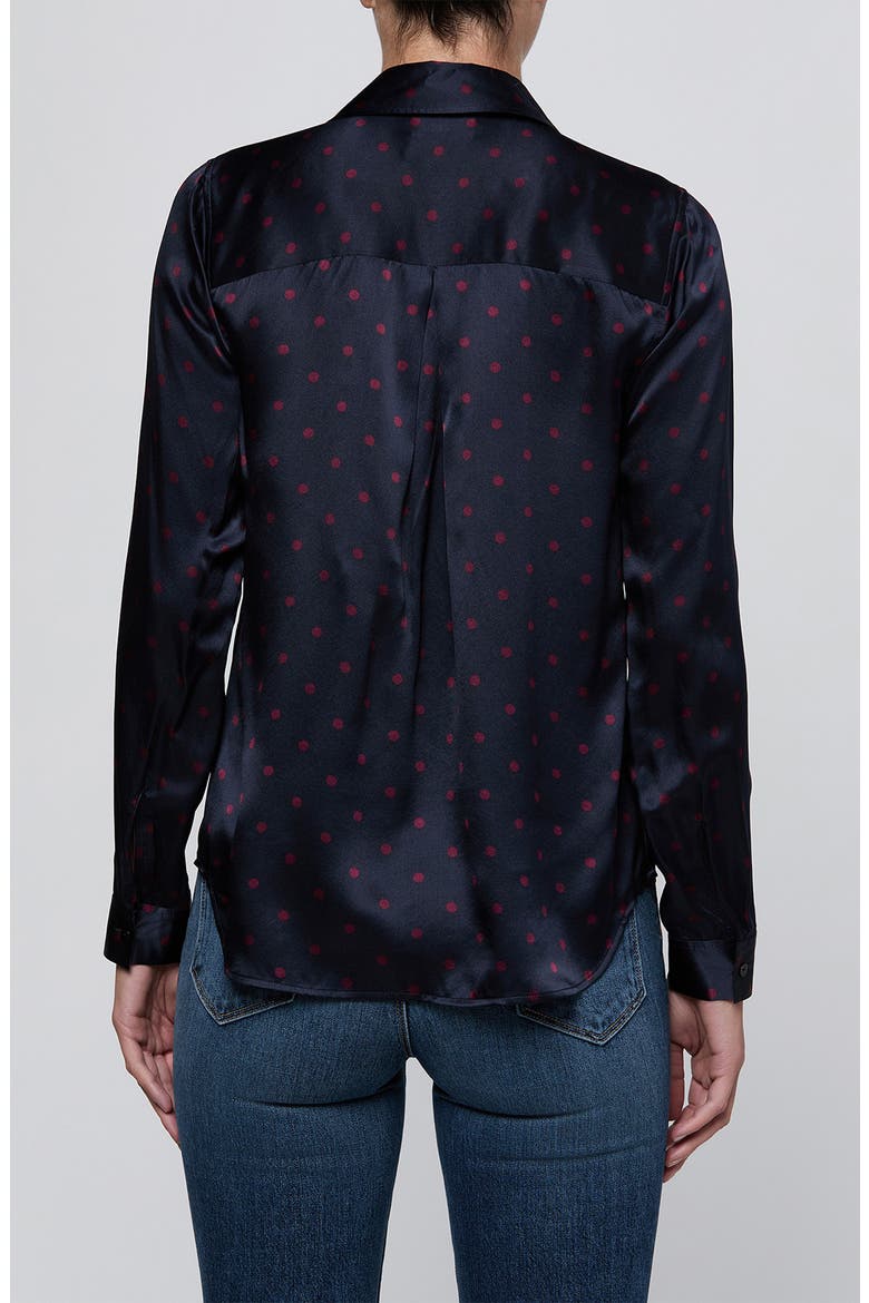 Tyler Dot Silk Shirt, Alternate, color, MIDNIGHT/ DEEP SANGRIA POLKA