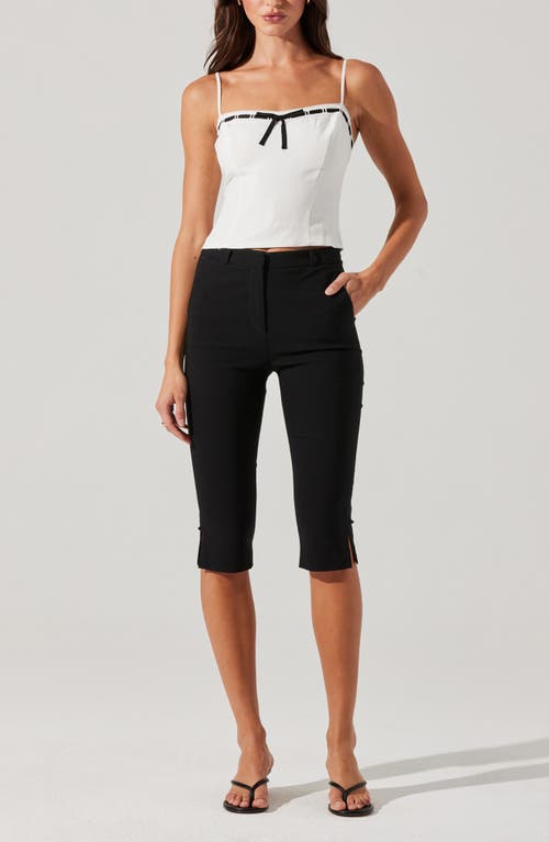 Astr The Label Ribbon Detail Paiton Top In White