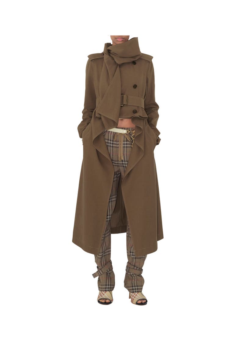 Long Silk Scarf Trench Coat, Alternate, color, Stoat brown
