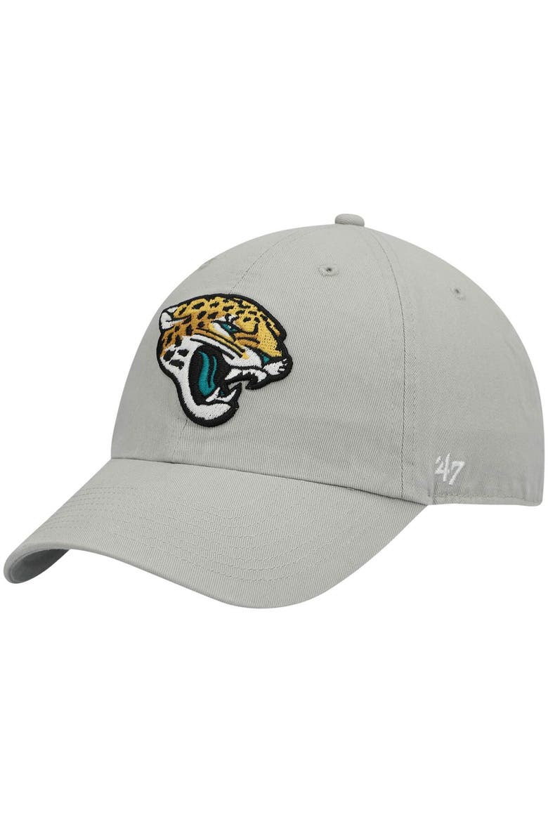Men's '47 Gray Jacksonville Jaguars Logo Clean Up Adjustable Hat, Main, color, Gray