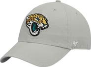 '47 Men's '47 Gray Jacksonville Jaguars Logo Clean Up Adjustable Hat