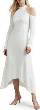 Marcella Kalene Cold Shoulder High-Low Maxi Dress
