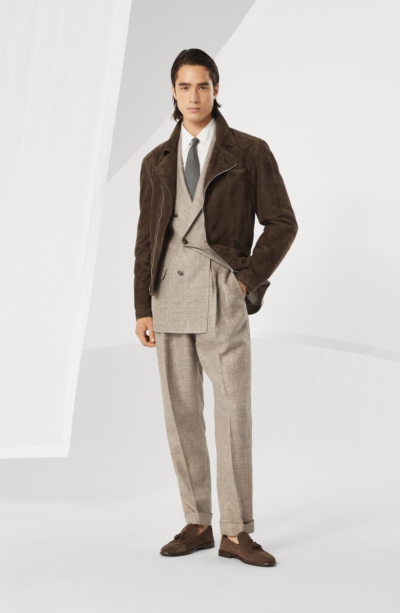 Brunello Cucinelli Double pleated trousers, Alternate, color, 