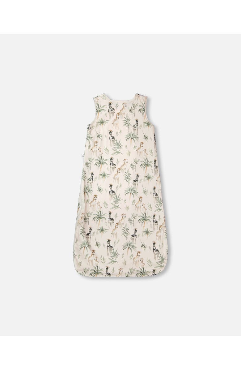 Deux par Deux Organic Cotton Jersey Muslin Zebra Printed Sleep Sack, Alternate, color, Beige Zebra Print
