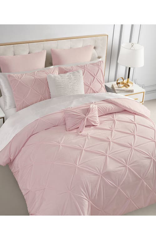 Juicy Couture Kiss 5-piece Pleat Plush Comforter Set In Pale Pink