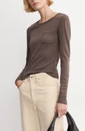 MANGO Regular Fit Long Sleeve Cotton T-Shirt