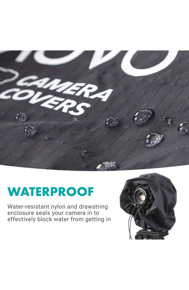 MOVO CRC11 Storm Raincover Protector for DSLR Cameras, Lenses, Photographic Equipment, Alternate, color, Black