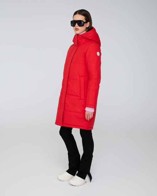 Quartz Co. Madeline | Hooded Insulated Winter Jacket In Red