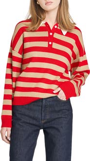 WAYF Logan Stripe Polo Sweater