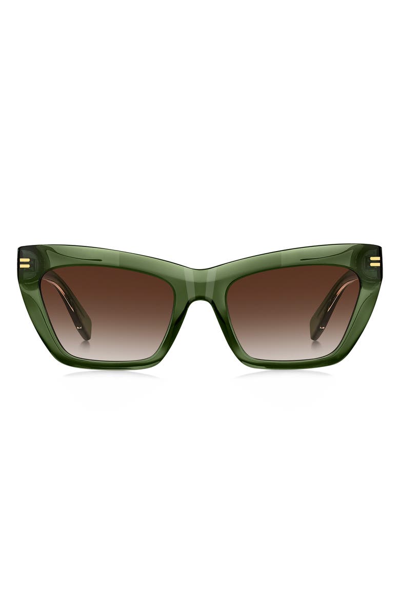 Marc Jacobs 54mm Gradient Rectangular Sunglasses, Main, color, Green/ Brown Sf