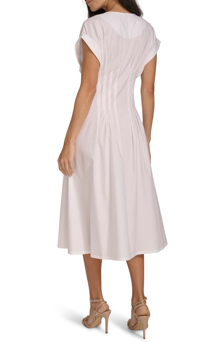 Calvin Klein Short Sleeve Button Front Midi Dress, Alternate, color, 