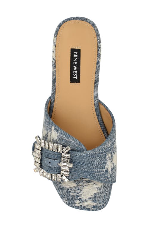 Nine West Laniey Slide Sandal In Light Blue