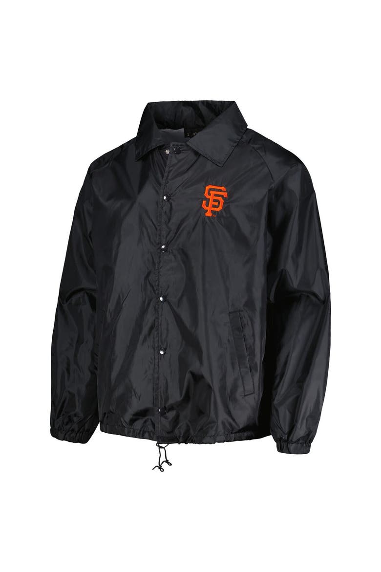 Men's Dunbrooke  Black San Francisco Giants Coach's Raglan Full-Snap Windbreaker Jacket, Alternate, color, Black