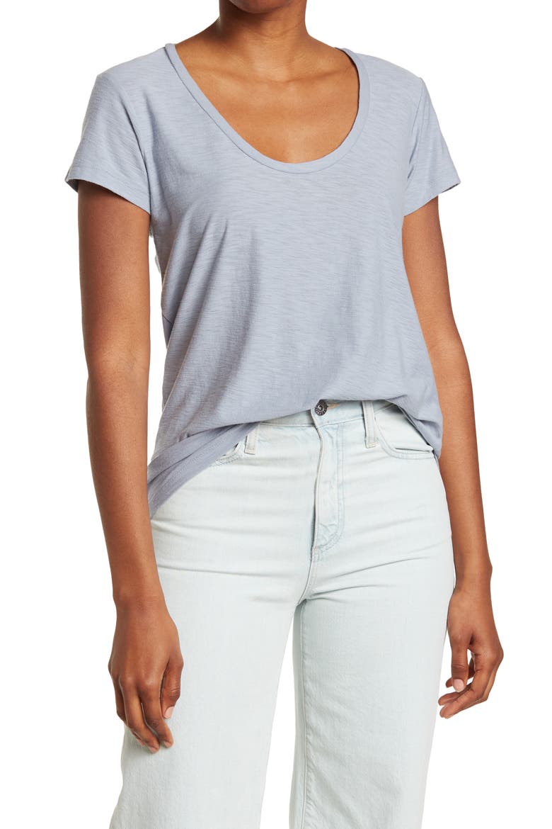 Deep V-Neck T-Shirt, Main, color, AURA