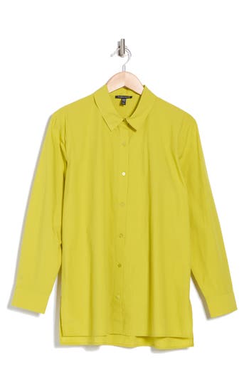 Eileen Fisher Classic Collar Shirt In Citron