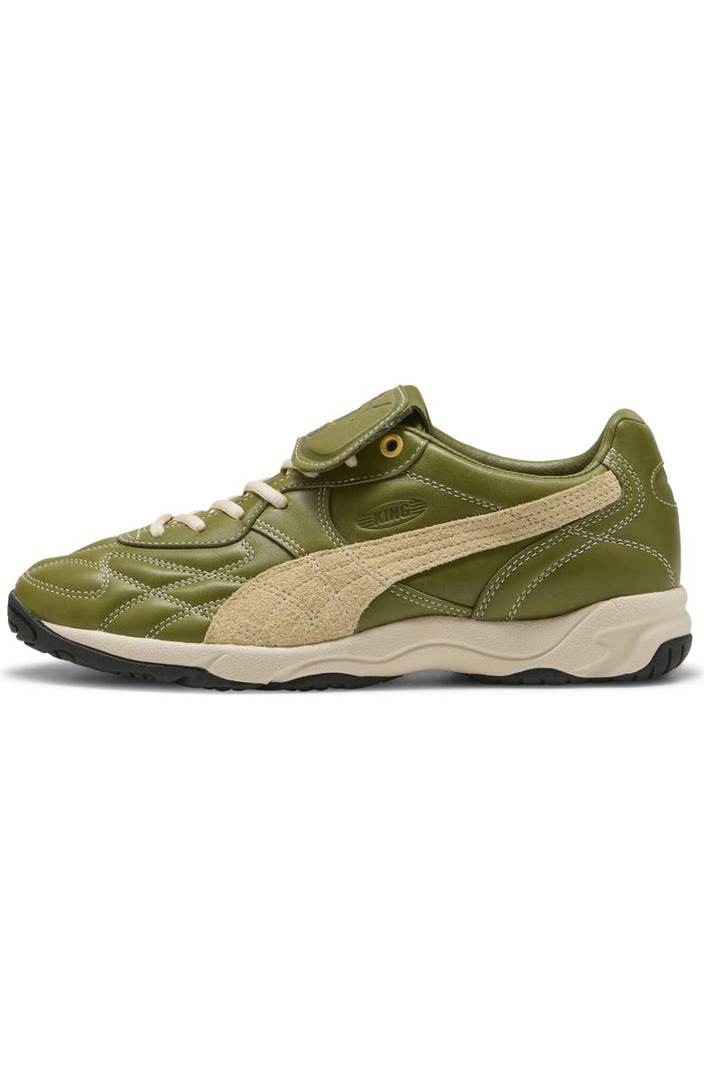PUMA King Indoor Mix Soccer Sneaker, Alternate, color, Olive Green/ Light Straw