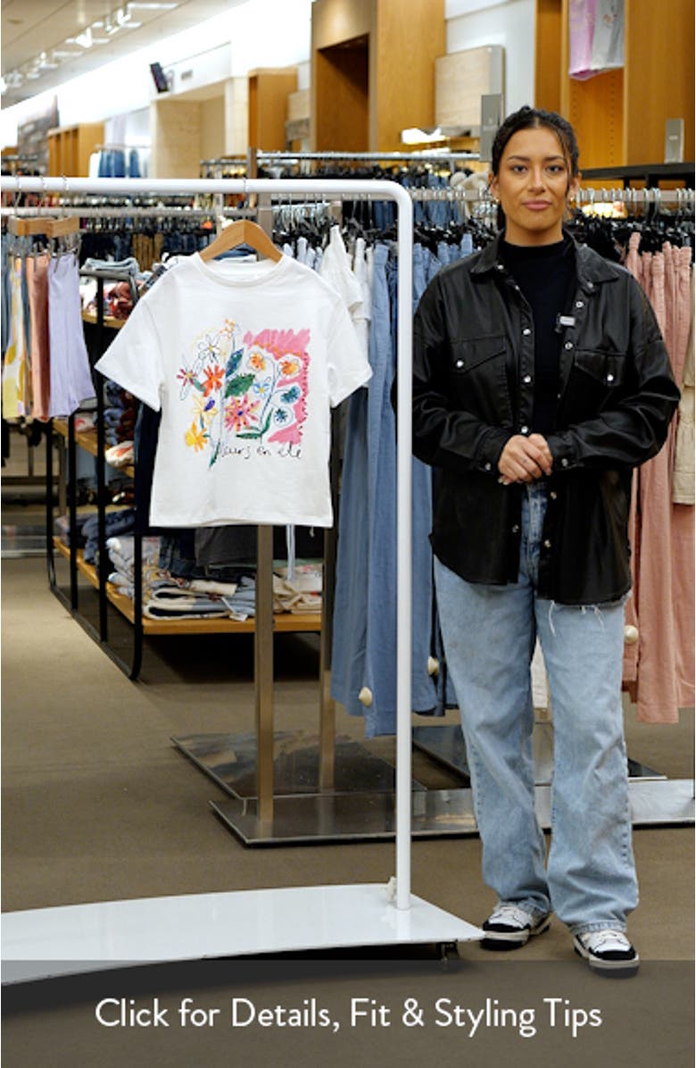 Kids' Floral Embroidered Cotton Graphic T-Shirt, sales video thumbnail