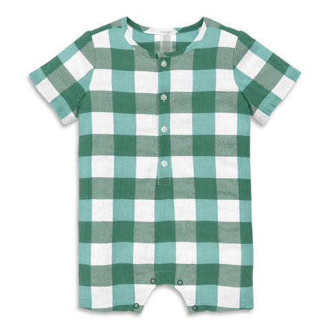 Baby Henley Picnic Shortie In Gingham