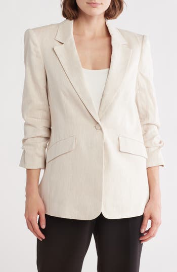 CINQ À SEPT CINQ À SEPT KYLIE LINEN & COTTON BLAZER