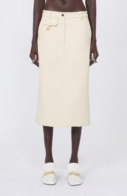 SPORTMAX Adepto Cotton Blend Twill Pencil Skirt