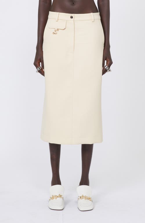 SPORTMAX Adepto Cotton Blend Twill Pencil Skirt in Vanilla at Nordstrom, Size 6