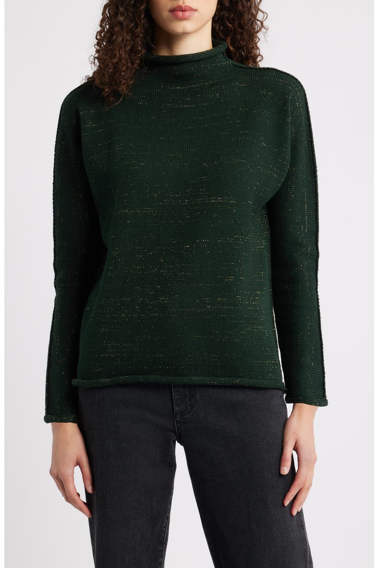 Monterey Stripe Cotton Funnel Neck Sweater (Women) | Nordstromrack
