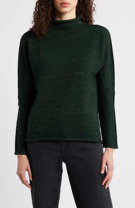 Monterey Stripe Cotton Funnel Neck Sweater