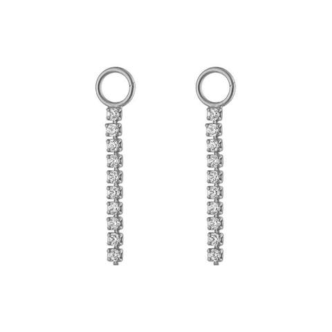 Multi Pavé Silver Earring Charm