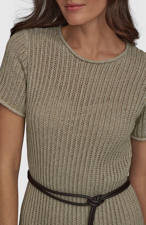 Donna Karan New York Open Knit Sheath Dress In Crm/gold