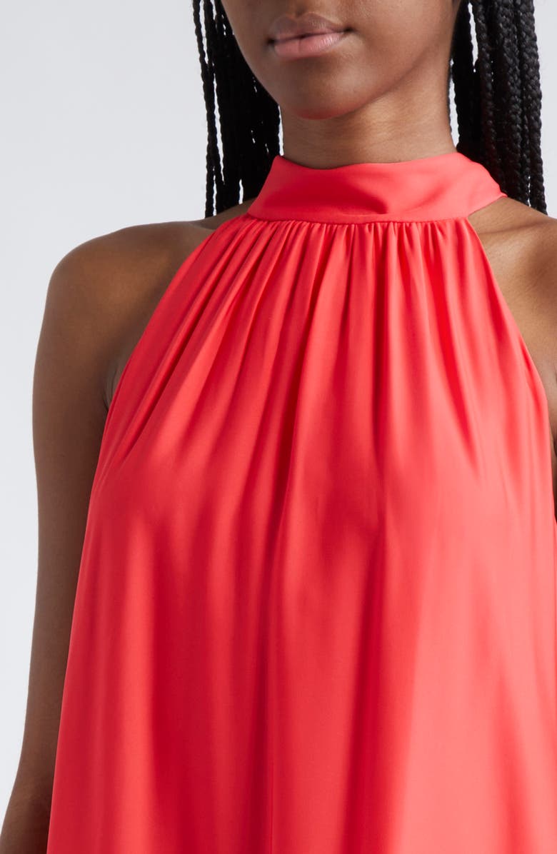 Alice + Olivia Erna Ruffle Hem Minidress, Alternate, color, Bright Poppy