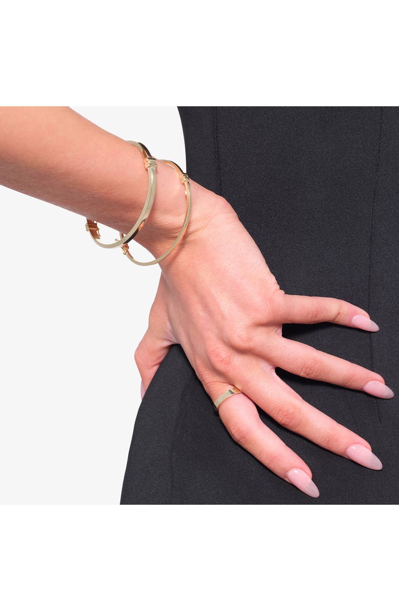 LANA Skinny 14K Gold Hollow Hinged Bangle, Alternate, color, Yellow