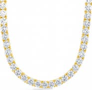 Sterling Forever Marisol Round Cut Cubic Zirconia Tennis Necklace
