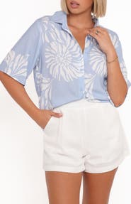 Petal & Pup Riva Shell Print Short Sleeve Button-Up Shirt