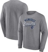FANATICS Men's Fanatics Heather Gray Milwaukee Brewers Simplicity Pullover Sweatshirt