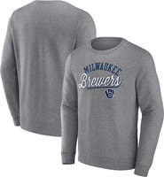 FANATICS Men's Fanatics Heather Gray Milwaukee Brewers Simplicity Pullover Sweatshirt
