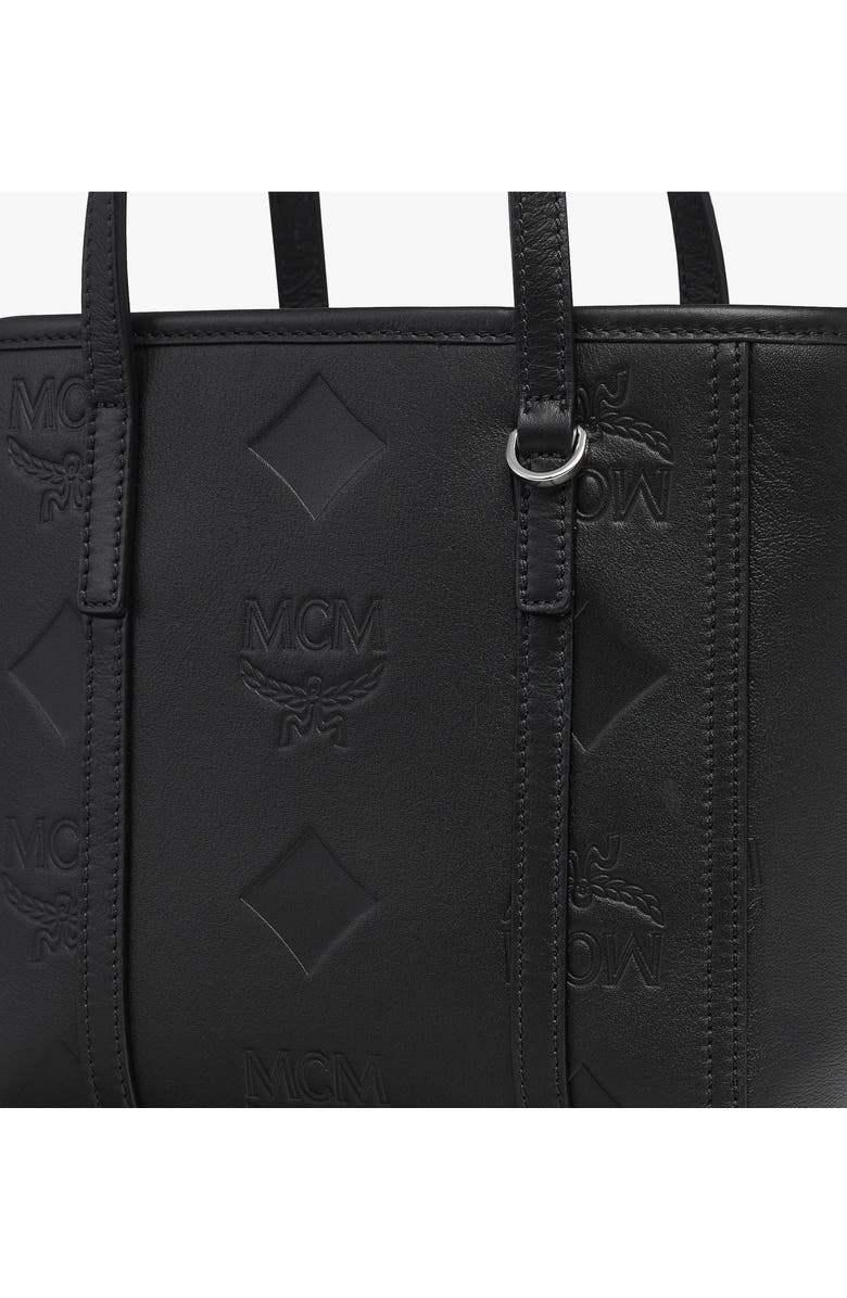 MCM Mini Toni Top-Zip Shopper in Maxi Monogram Leather, Alternate, color, Black