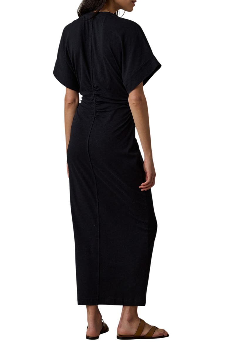 Cotton & Hemp Blend Maxi Dress, Alternate, color, BLACK