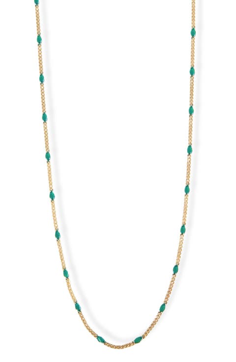 Enamel Station Curb Chain Necklace