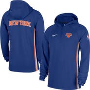 Nike Men's Nike  Blue New York Knicks Authentic On Court Zone Quarter-Zip Dri-FIT Hoodie Jacket