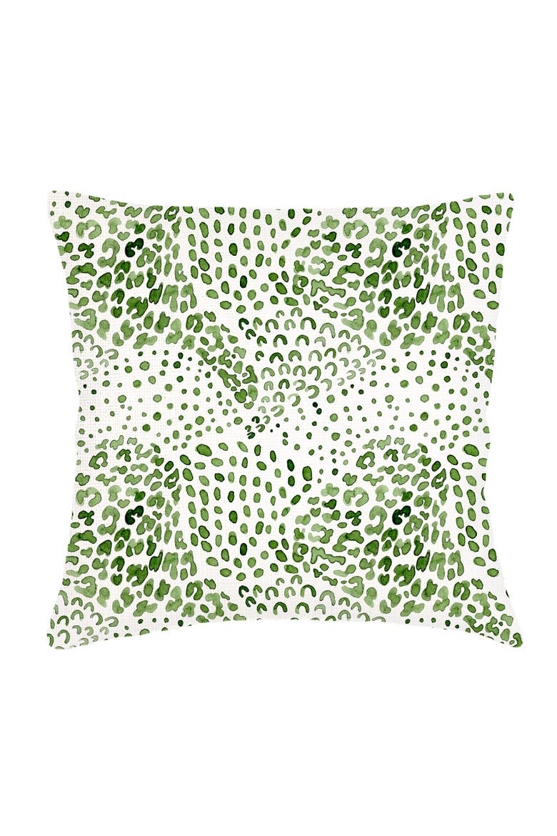 Green Cheetah Velvet Pillow with Down Insert, Main, color, Green