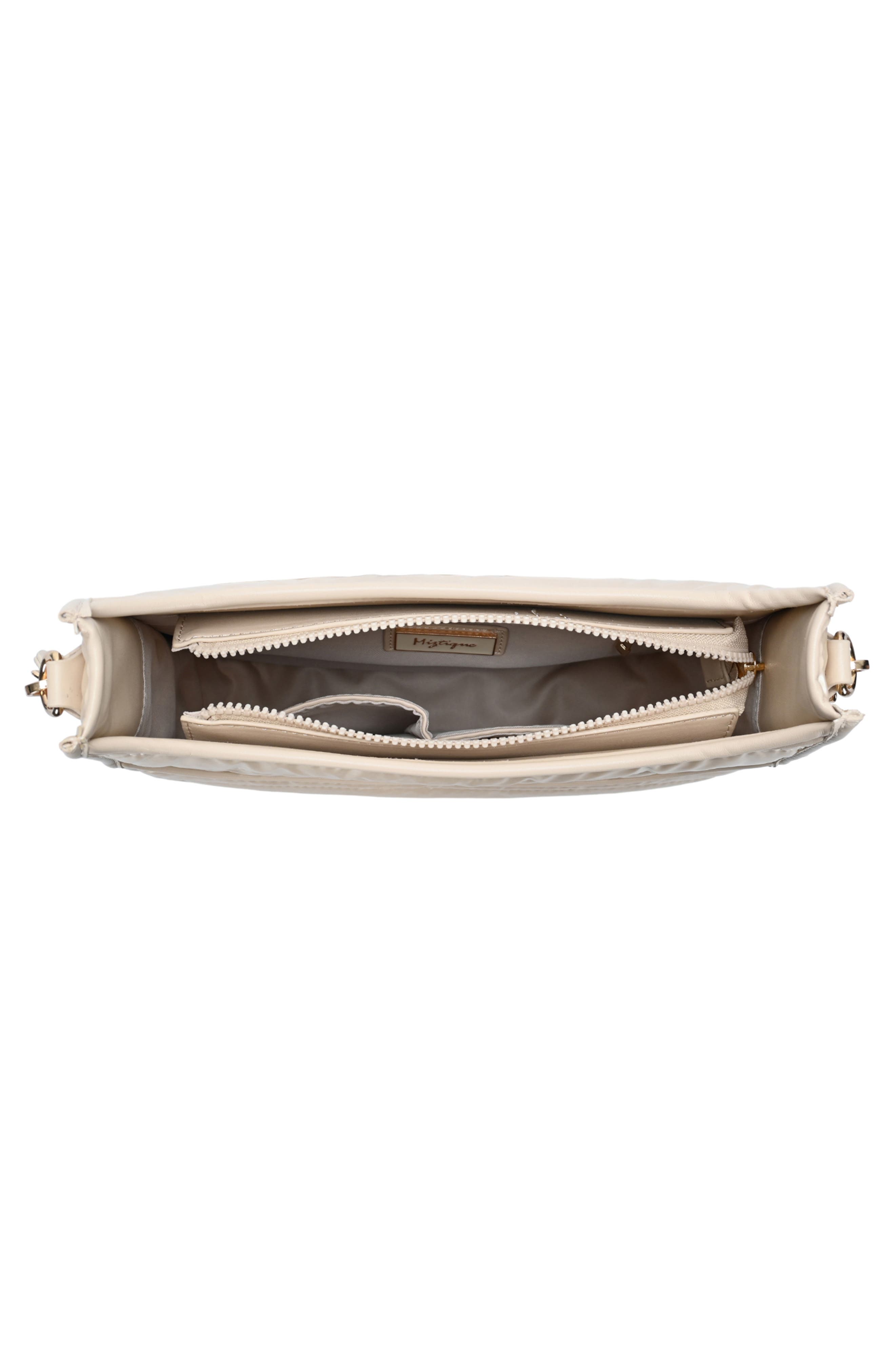 Puffy Quilted Nylon Crossbody Bag, Alternate, color, CREAM