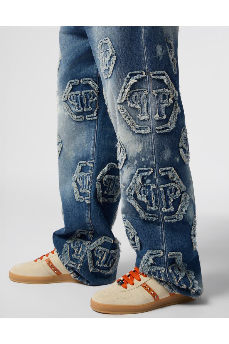 Beach Boy Jeans Raw Edge Monogram Men, Alternate, color, Smokey Mountains