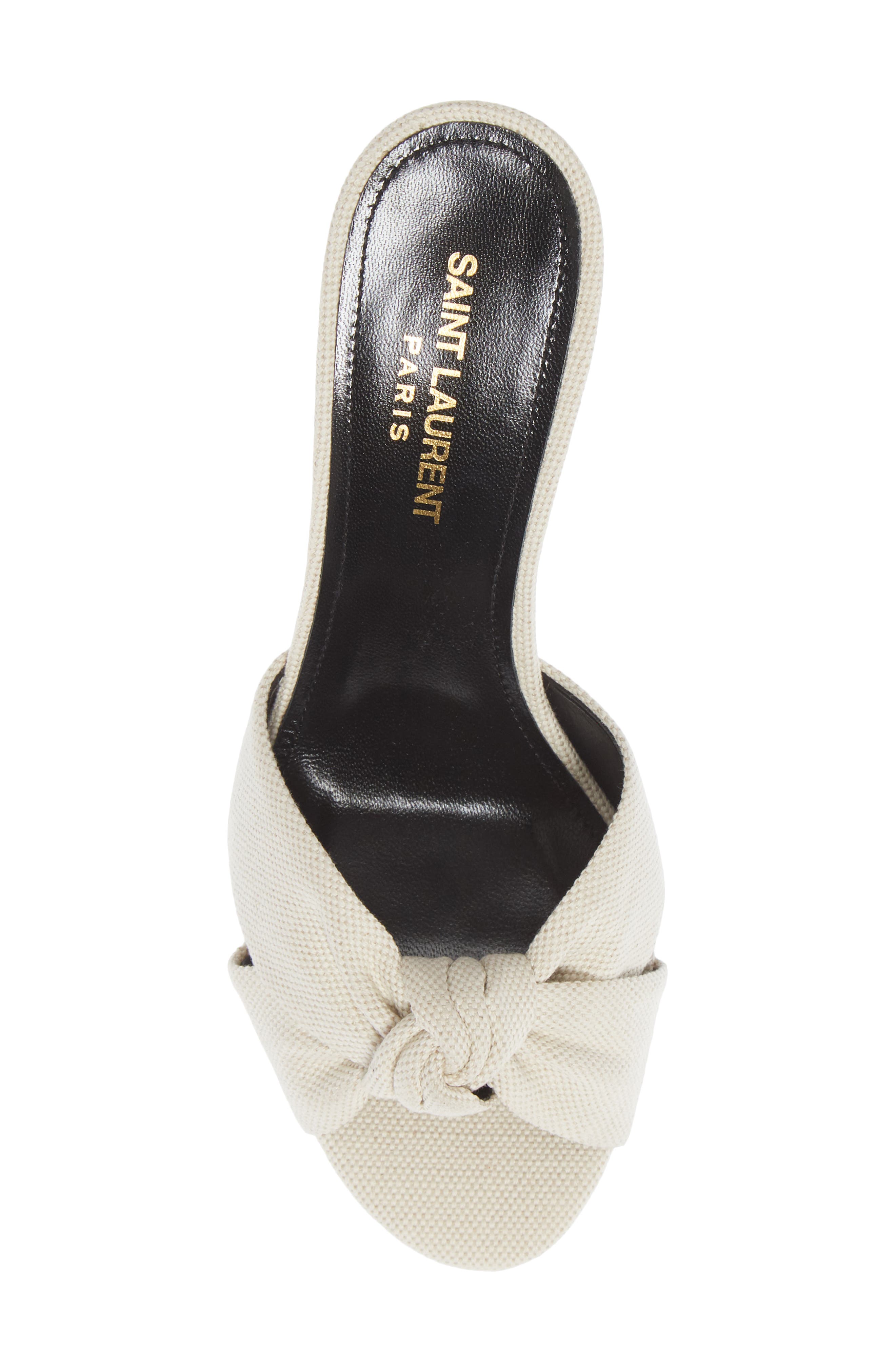 Saint Laurent Loulou Knot Slide Sandal, Alternate, color, 