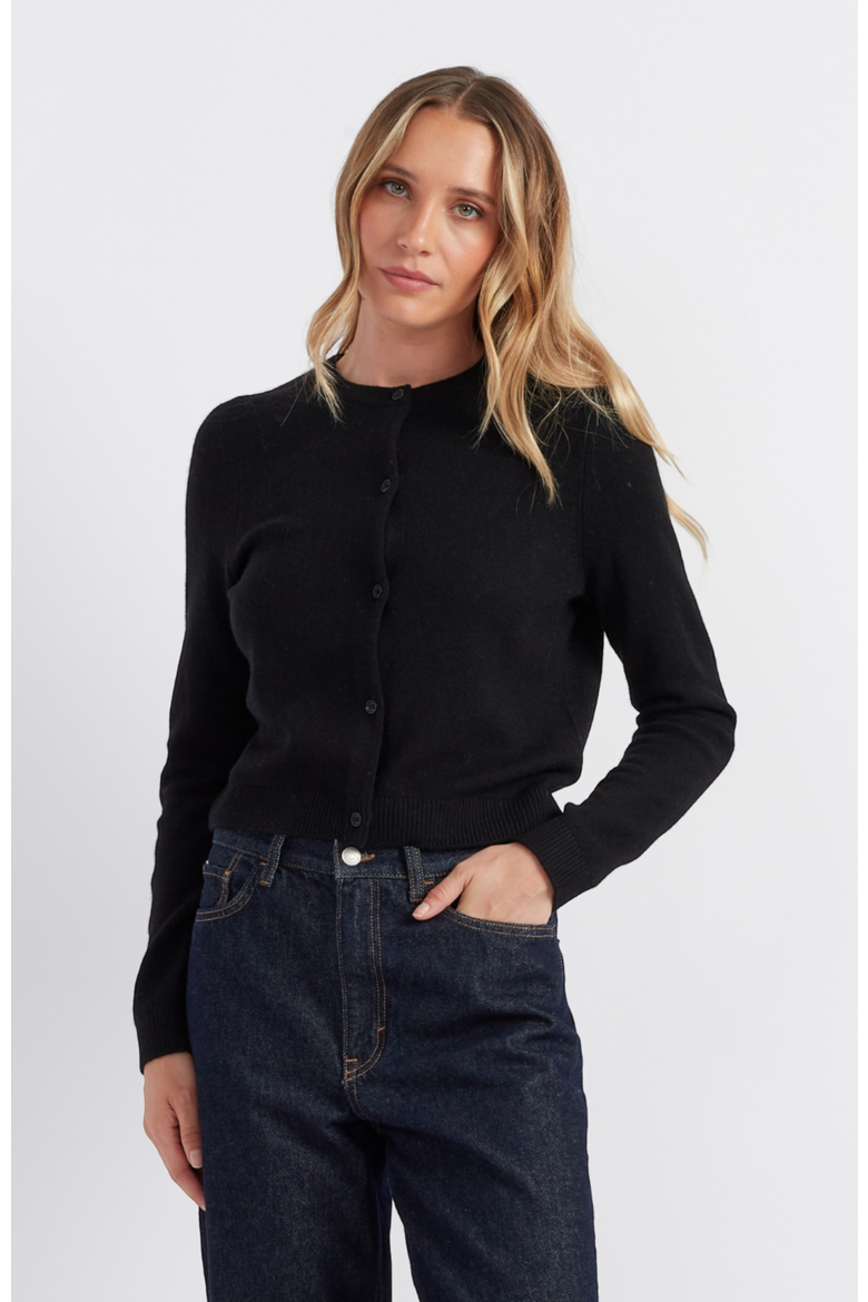 Cloud Cashmere Open Cardigan, Main, color, Black