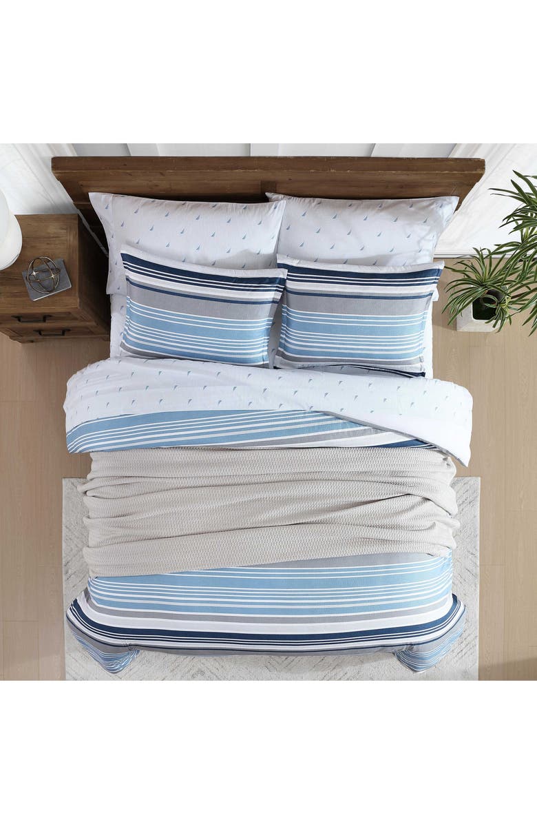 Nautica Bradlee Stripe Comforter Set, Alternate, color, Grey/ Blue